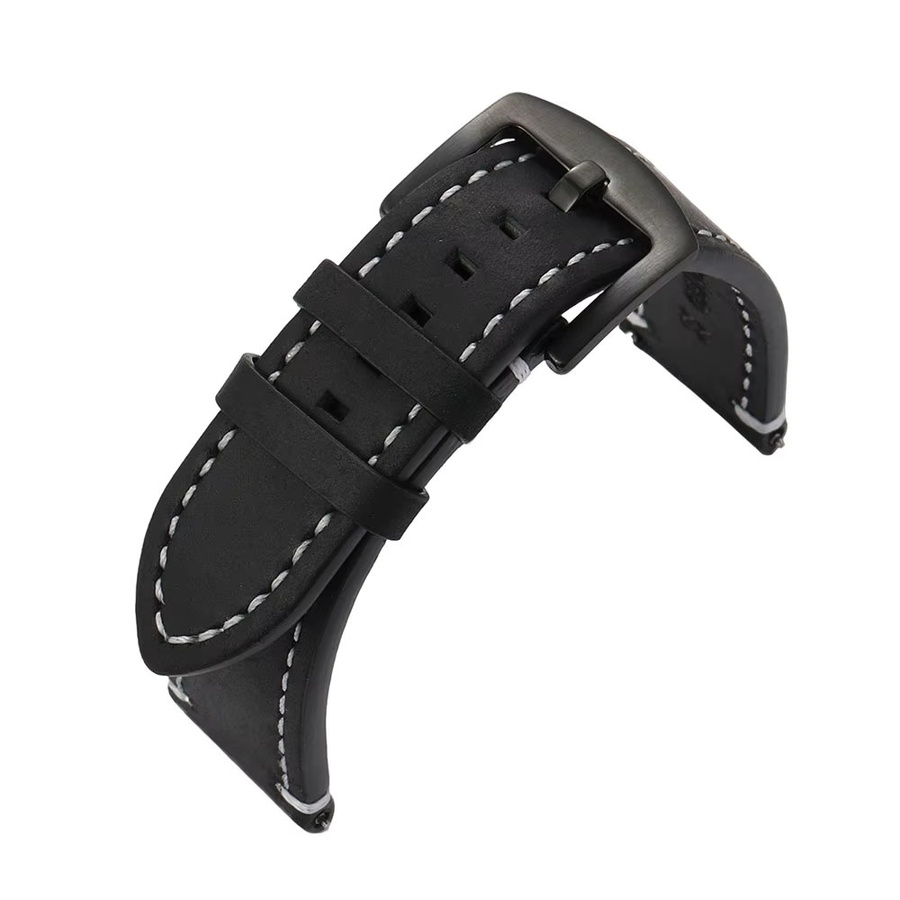 REMZEIM Smartwatch-Armband, Crazy Horse Leder, Schwarz, Unisex - Bild 2