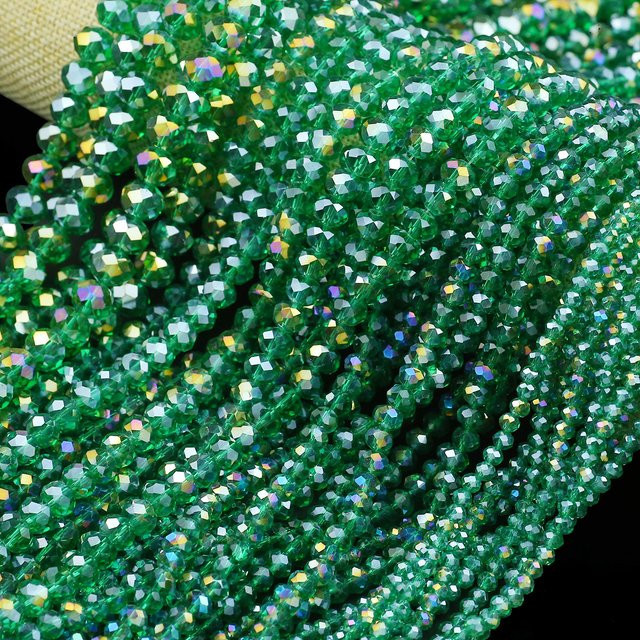 Lose Perlen Österreichischer Kristall, Grün, Rund, 2-10mm, Unisex - Bild 1