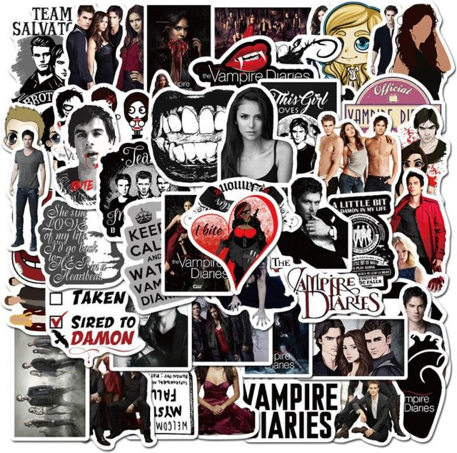 The Vampire Diaries Graffiti Aufkleber Set von Binchi Outdoor Product in Multicolour für Wand, Fenster, Skateboard und Reisekoffer - Bild 1