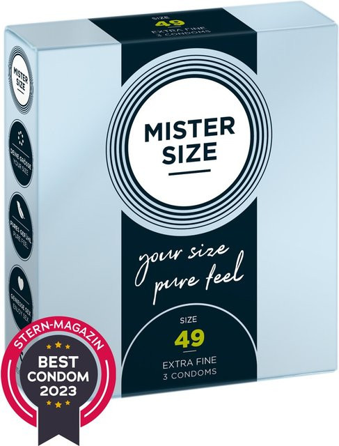 Mister Size Kondome, transparent, hauchdünn, feucht, 49 mm, Unisex - Bild 1