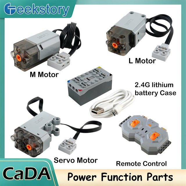 CaDA MOC Power Servo Motors Kit Bausteine Set mit 4CH Fernbedienung für Auto Modelle in Grau - Bild 1