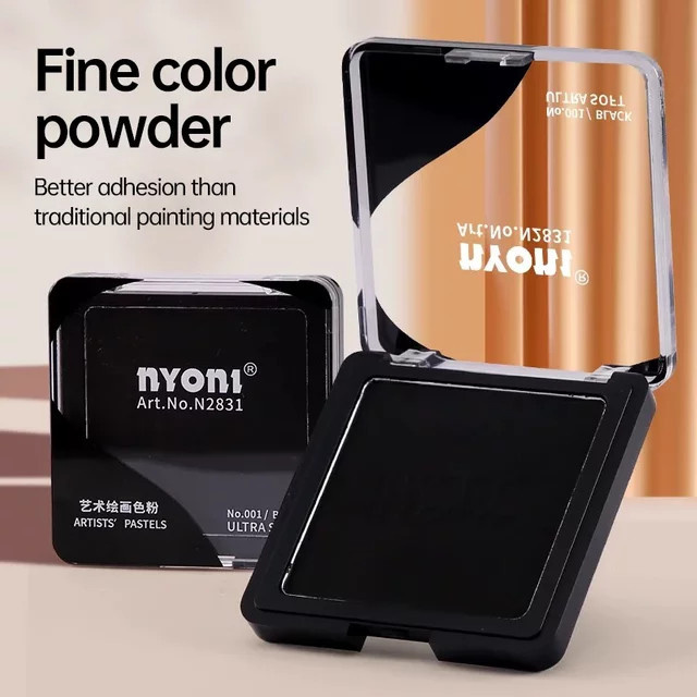 Nyoni Künstler Pastellset mit 6 Farben für Trocken- und Nassskizzen aus Graphit und Holzkohle in Blau und Grau - Bild 1