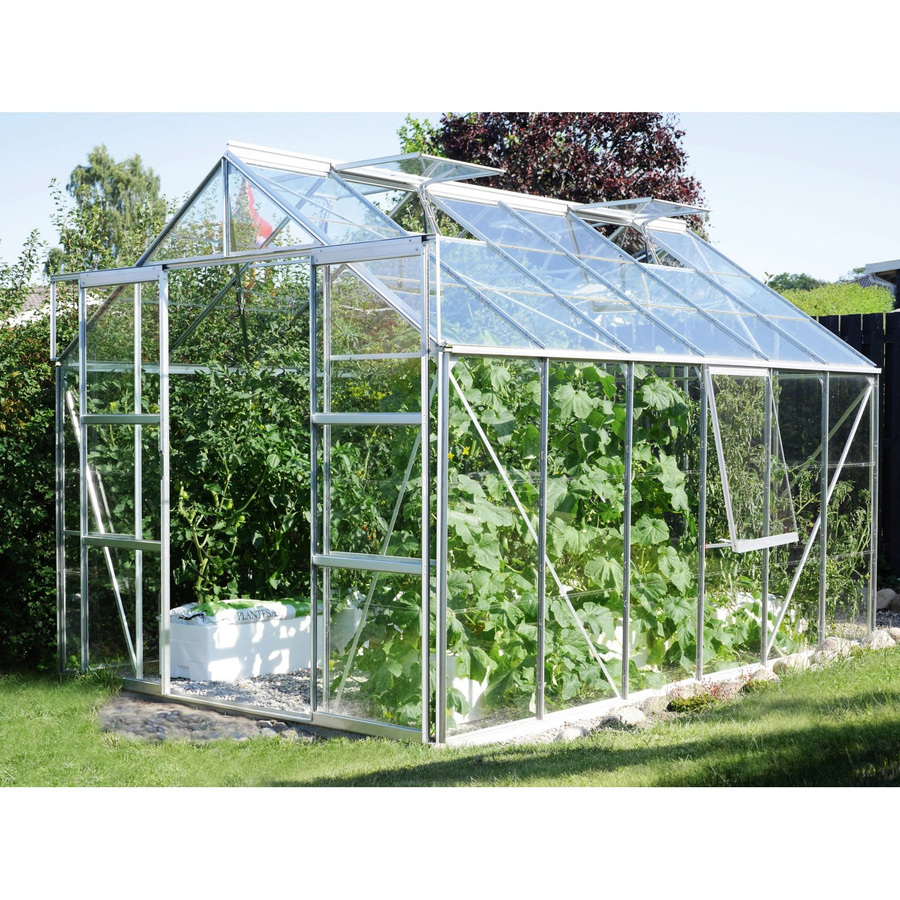 Vitavia Gewächshaus Jupiter 9900 aus Aluminium Eloxiert mit ESG-Sicherheitsglas in Silber, 9,9 m² - Bild 4