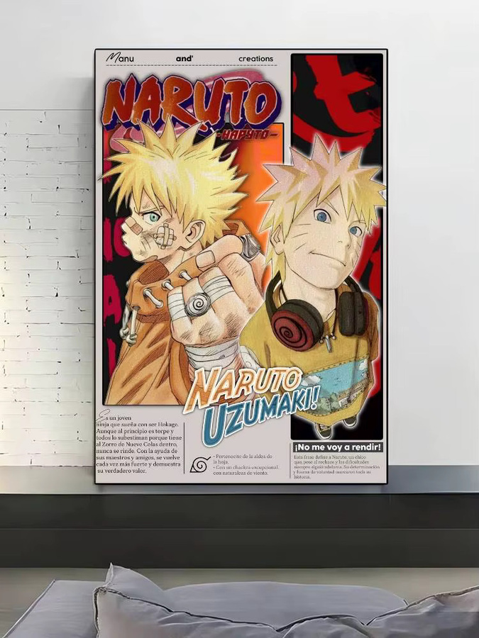 Minimalistisches Naruto Poster als dekorative Grafik in Mehrfarben für deine Wanddekoration - Bild 6