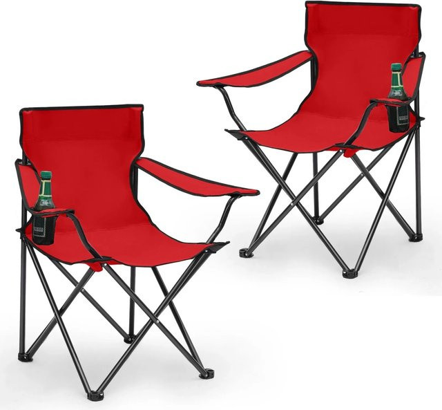 Sunula 2er Set Campingstühle Blau mit Getränkehalter und Tasche aus Oxford-Gewebe - Bild 1