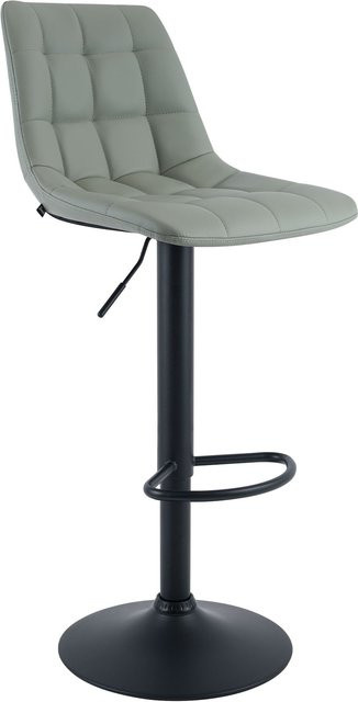 CLP Barhocker Mapun höhenverstellbar, gepolsterter Barstuhl 360 Grad drehbar mit Metallgestell, Farbe: Grau, Material: Kunstleder und Metall - Bild 1