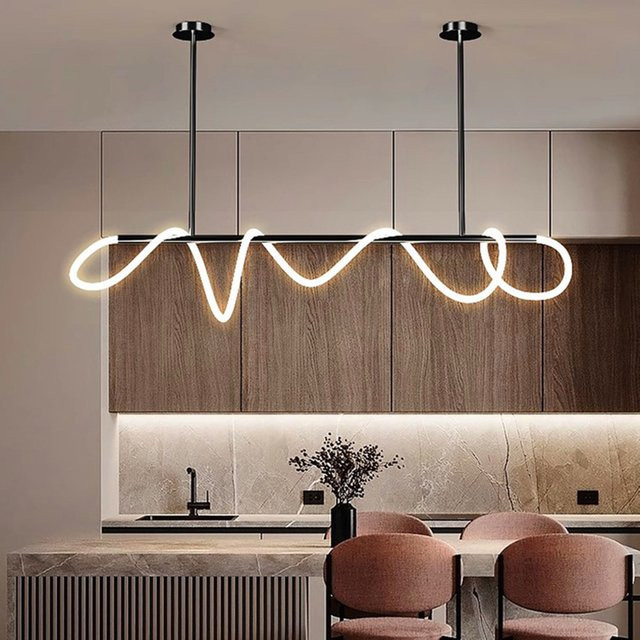 Yushe LED Pendelleuchte im skandinavischen Design für Wohnzimmer und Esszimmer, Schwarz und Weiß - Bild 1