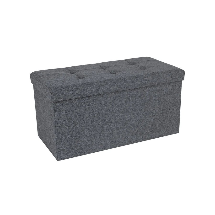 Songmics Bank mit Stauraum in Dunkelgrau, B/H/T: 76 x 38 x 38 cm - Bild 2