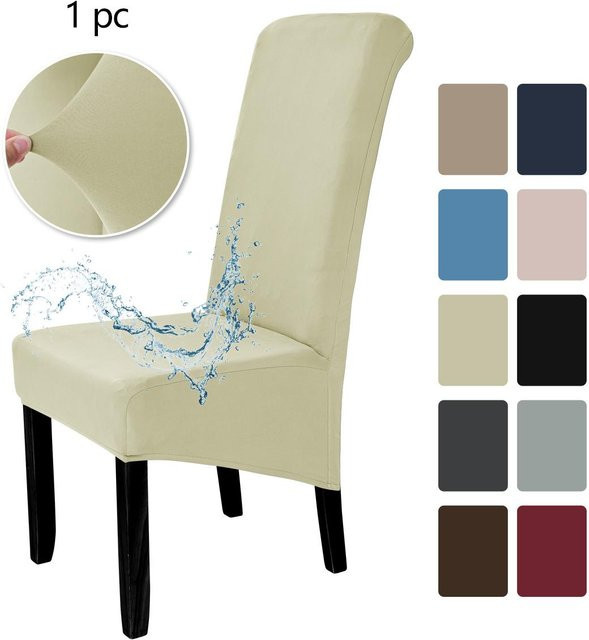 Wasserdichter und elastischer Hochlehnen-Stuhlbezug von Love Home Garden in Beige, XL - Bild 1