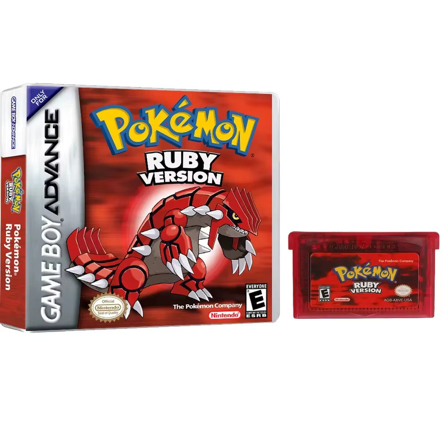 Bandai Pokemon Videokartusche Smaragd Saphir Serie in Rot für GBA GBC NDSL GBM und SP - Bild 1