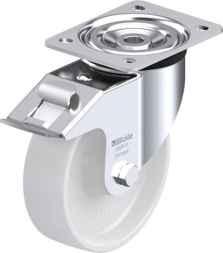 Blickle Lenkrolle L-PO 160R-FI mit Feststeller, Farbe Weiß, Rad-Durchmesser: 160 mm, Tragfähigkeit: 400 kg - Bild 1
