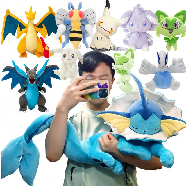 Aoger Pokémon Eevee Evoli Vaporeon Plüschtiere, Puppe - Bild 1