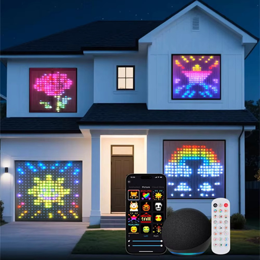 DACHAN USB Outdoor LED Smart Vorhang Lichter RGBIC in Multicolour mit APP-Steuerung, Fernbedienung und Musik Modus für Party und Weihnachten - Bild 3