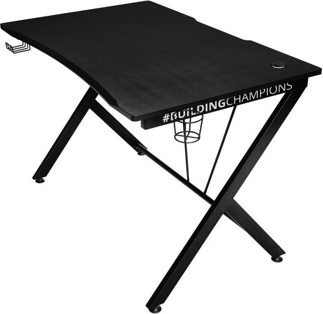 GXT 711X Dominus Gaming-Tisch in Schwarz mit Metallgestell und MDF-Laminat-Tischplatte - Bild 1