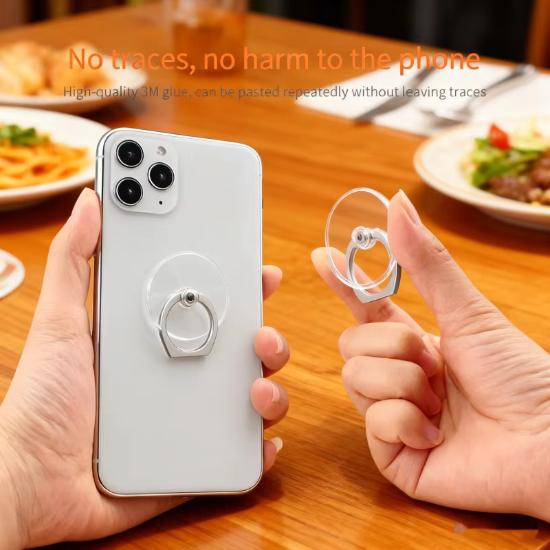 4er-Set WSSHE Handy-Ringhalter transparent mit 360 Grad drehbarer Funktion für Smartphones und Handyhüllen - Bild 3