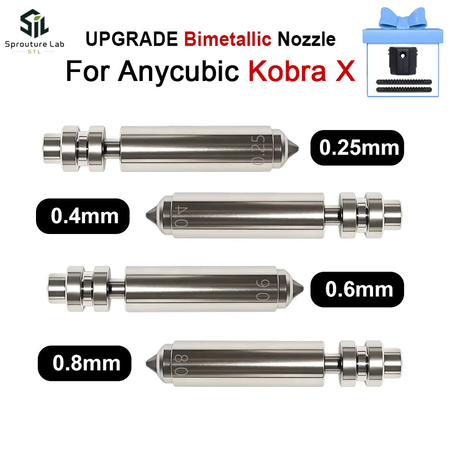 Anycubic Kobra X Upgrade Set mit Bimetall-Düse, KX Düsensockel und KX Bürste in Silber - Bild 4