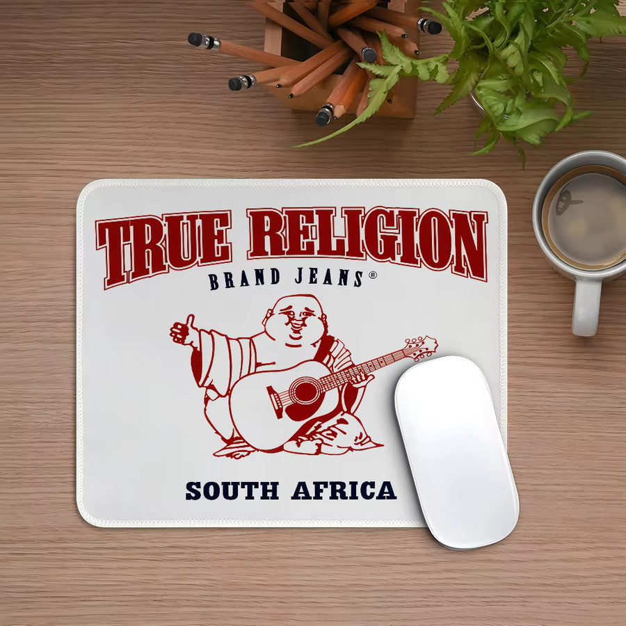 True Religion Jeans Gaming Mousepad für Esports und Büro mit Anti-Rutsch-Gummibasis - Bild 2