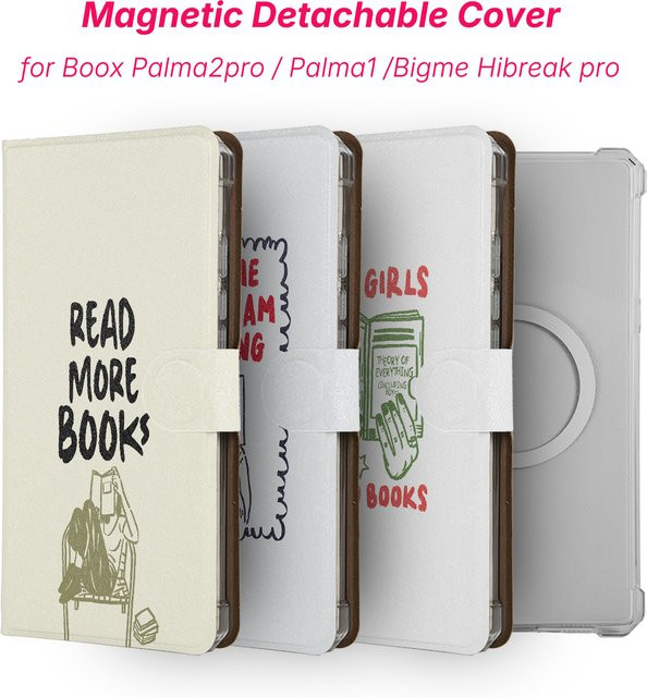 Murmole Magnetische Hülle mit handgezeichneter Illustration für Boox Palma2pro Palma2 Palma1 Bigme Hibreak pro plus, Transparent, TPU Klarsichtabdeckung - Bild 1