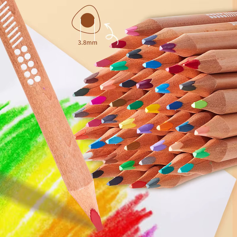 OBOS Buntstifte mit dreieckiger Form und weichem Kern für Profis, 48 Farben, Multicolour - Bild 2
