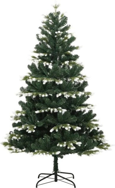 vidaXL Künstlicher Weihnachtsbaum Modell 2, beschneit, grün-weiß, Höhe: 150 cm - Bild 1