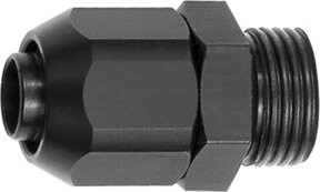 Riegler Einschraubverschraubung für PVC-Pneumatikschlauch, Farbe: Schwarz, Anschluss: G 3/8, Schlauchmaß: 9 x 11,6 mm - Bild 1