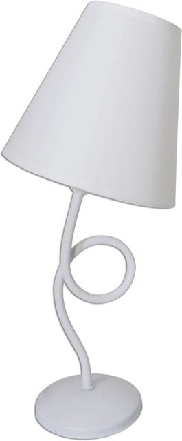 Näve Tischleuchte Colori in Weiß aus Metall und Textil im Boho Style, Durchmesser: 17 cm, Höhe: 31,5 cm - Bild 1