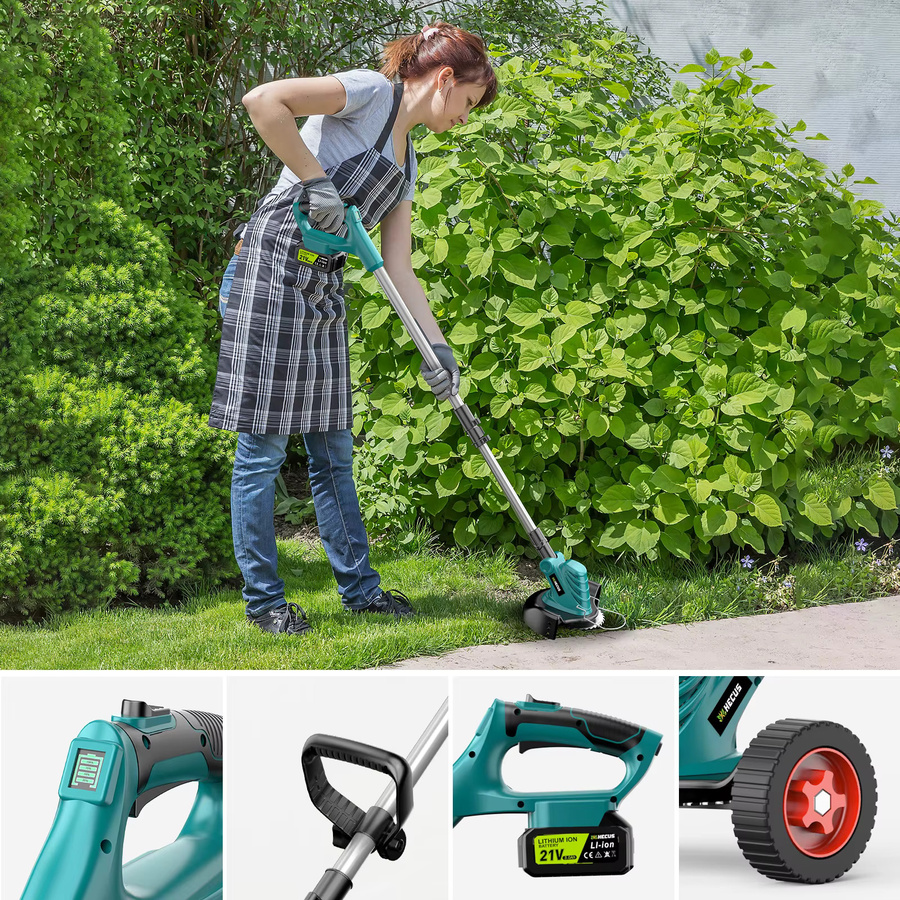 Gisam Bürstenloser Elektrischer Rasenmäher Kabelloser Garten-Grasschneider für Makita LXT 18V Akku, Länge: 105-135 cm - Bild 5
