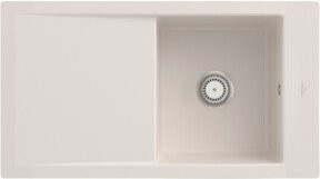 Villeroy & Boch Spüle Timeline 50 Flat bündig aus Keramik mit Ablaufgarnitur und Handbetätigung in Crema/Beige - Bild 1
