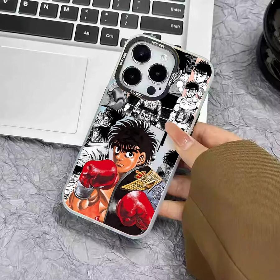 H-Hajime Keine Ippo Handyhülle mit Laser-IMD-Effekt in Silber für iPhone 11 bis iPhone 17 Pro Max und Plus Modelle - Bild 3
