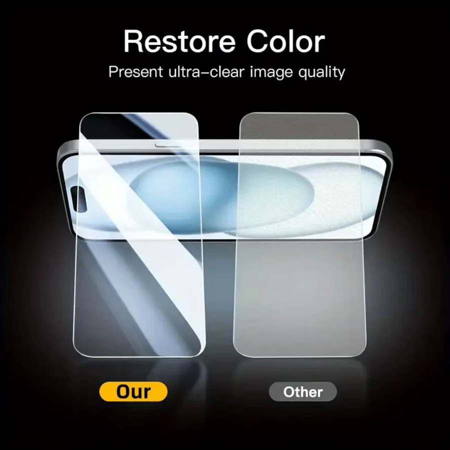 2er-Set Panzerglas für Apple iPhone 14 15 16 17 Pro Max Plus und 2 Stück HD-Kameraobjektivglas in Transparent - Bild 2
