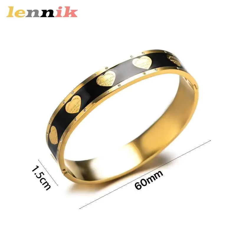 LENNIK Armband, Titan, Emaille-Herz, Diamant, Damen - Bild 2