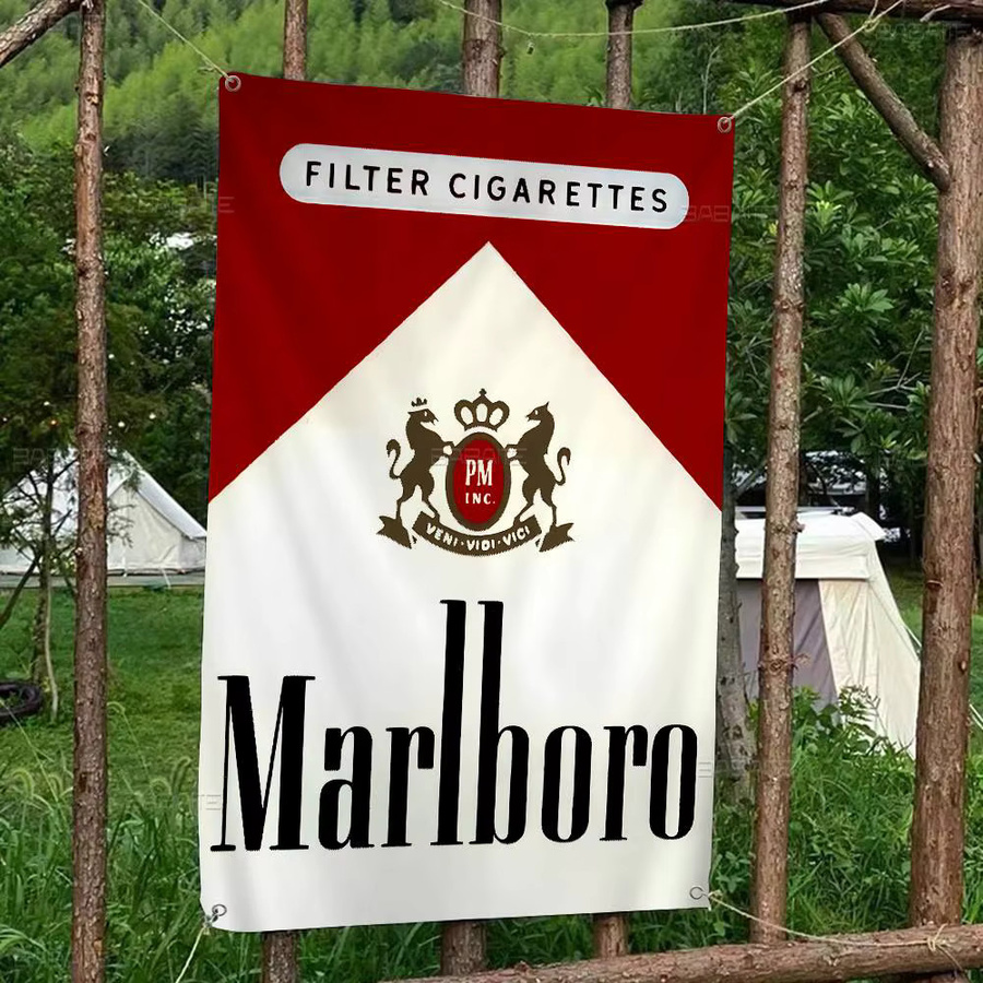 Potdemiel Retro Marken-Banner Marlboro im Vintage-Stil, rot, Textil, 70 x 50 cm - Bild 4