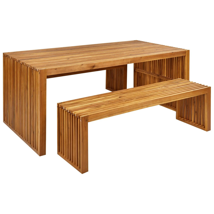 Beliani Gartentisch Set SULZANO in Heller Holzfarbe und Braun - Bild 2