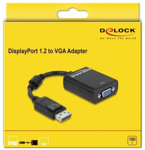 Delock DisplayPort auf VGA Adapter Schwarz mit Ferritkern - Bild 2