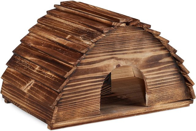 Relaxdays Igelhaus aus Tannenholz in Braun mit Boden, B/T/H: 25 x 40 x 30 cm - Bild 1