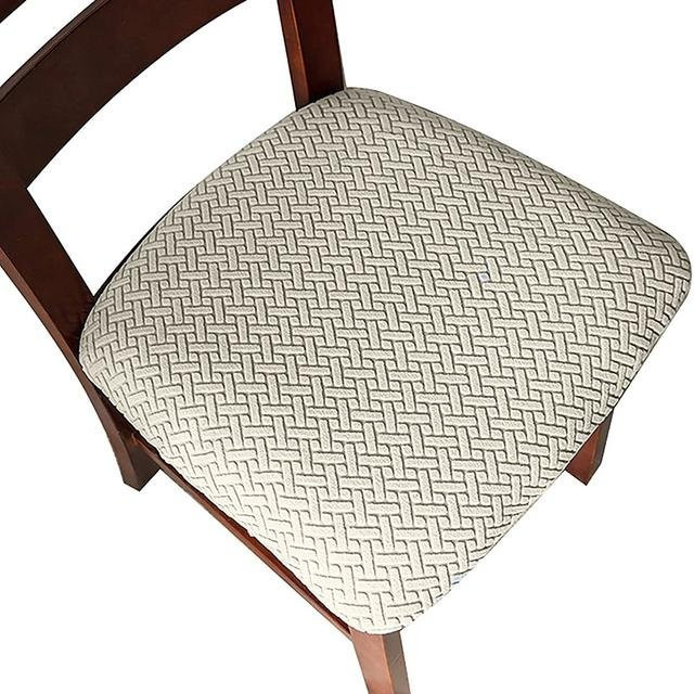 Lellen Jacquard-Stuhlbezug in modernem Karomuster, wasserabweisender Stretch-Schonbezug aus Polyester und Elasthan für Esszimmerstühle - Bild 1