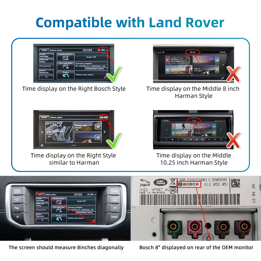 LEXXSON Drahtlose CarPlay und Android Auto Retrofit Kit Decoder Box für Land Rover Evoque Discovery Freeland in Silber - Bild 3