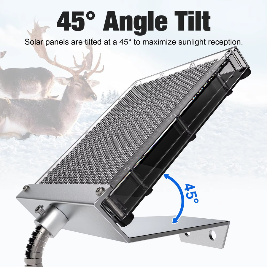 Hirsch-Feeder Solarpanel-Ladegerät 1,7W für 6V und 12V inklusive Montagehalterung und Krokodilklemmen - Bild 4