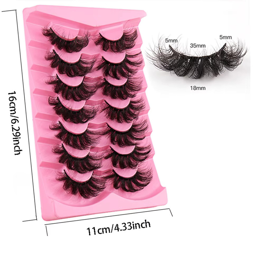 3D-Nerzwimpern Russisches Volumen, Schwarz, 7 Paar, Unisex - Bild 5