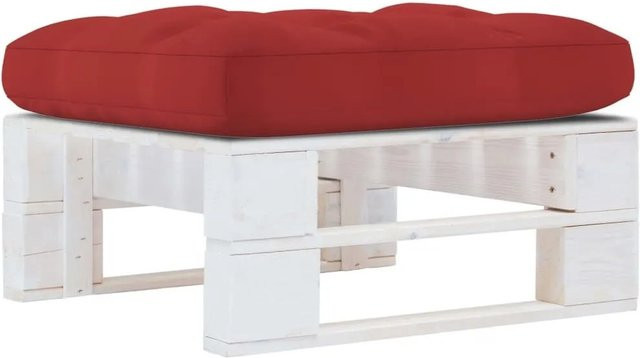 vidaXL Outdoor-Ottomane aus imprägniertem Kiefernholz in Weiß - Bild 1