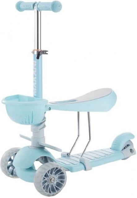 Makani Kinderroller BonBon 3 in 1 Dreirad mit LED-Vorderrädern und höhenverstellbarem Griff in Blau - Bild 1