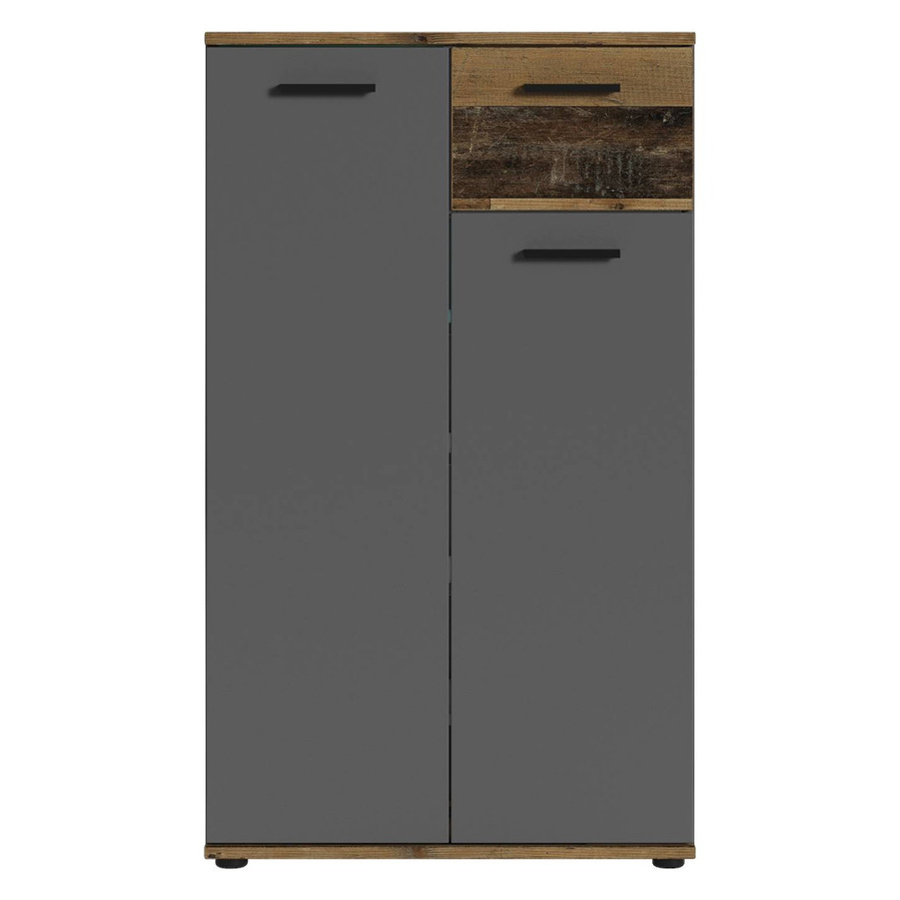 Schuhschrank byLIVING JAKOB in Eiche Old Wood und Anthrazit, B/H/T: 60 x 102 x 30 cm - Bild 2