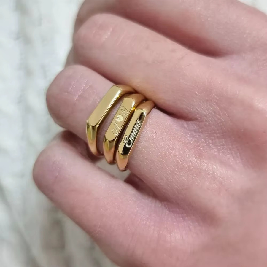 COOLTIME Herren-Ring, Edelstahl, Gold, minimalistisch - Bild 2