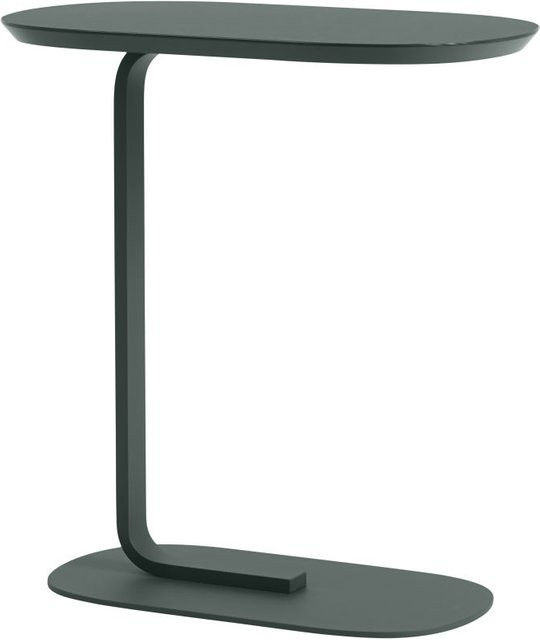 Muuto Relate Beistelltisch aus Composite mit ovaler Platte und Metallgestell in Grün oder Grau - Bild 1