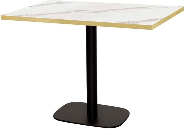 RestooTab Tisch Round rechteckig mit weißer Platte und schwarzem Gestell, B/T/H: 120 x 70 x 75 cm - Bild 1