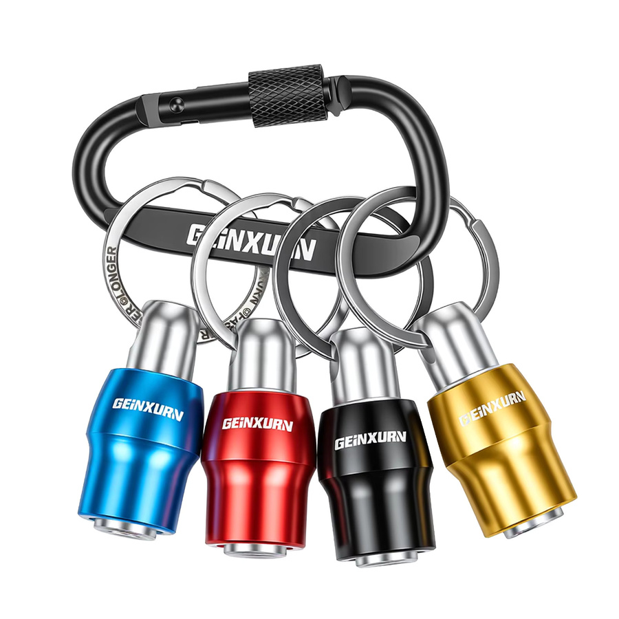 Geinxurn Schlüsselanhänger-Bithalter-Set aus Aluminium in Schwarz mit 1/4 Zoll Sechskantschaft - Bild 6