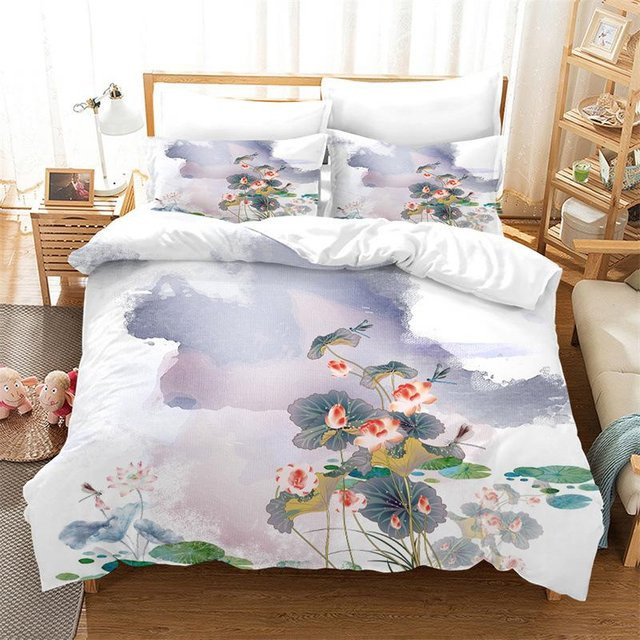 JMG Household Supplies Bettbezug Set mit Kissenbezügen Rosa Rosen Design aus Polyester B/H: 135 x 200 cm - Bild 1