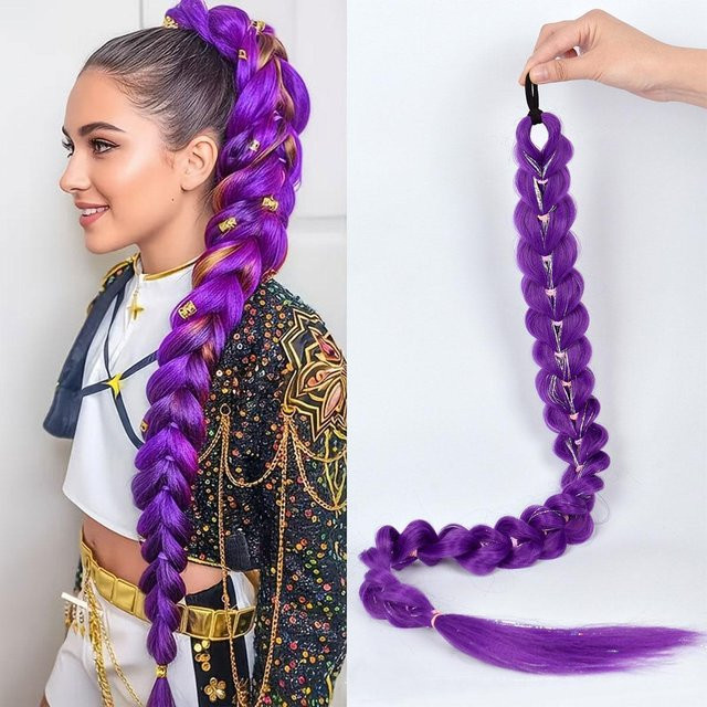 JOVIA Rumi Kollektion Geflochtene Perücke, Lila, Kinder - Bild 1