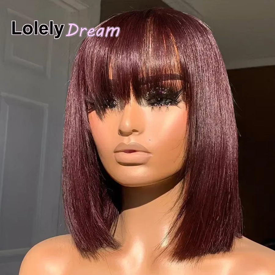 Lolely Dream Brasilianische Echthaar-Bob-Perücke mit Pony, Damen - Bild 2