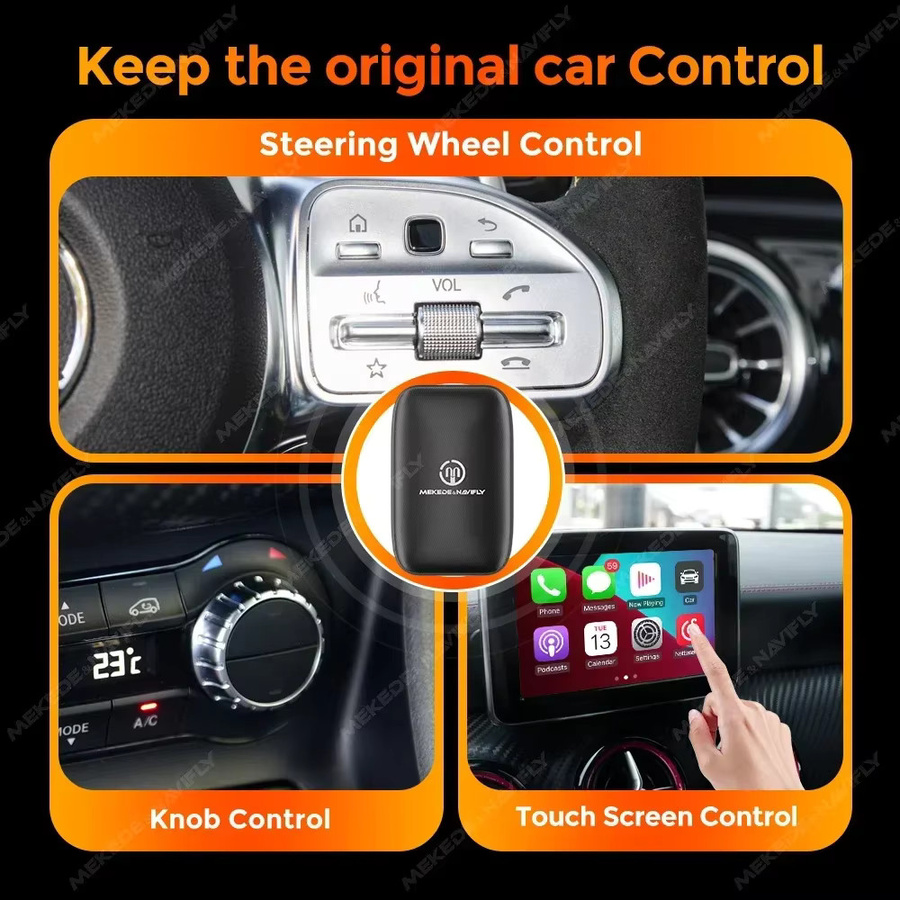 NAVIFANS Wireless CarPlay und Android Auto Ai Box mit Netflix und YouTube in Schwarz für Ford, Toyota, Volvo, Opel, Skoda und Hyundai - Bild 2